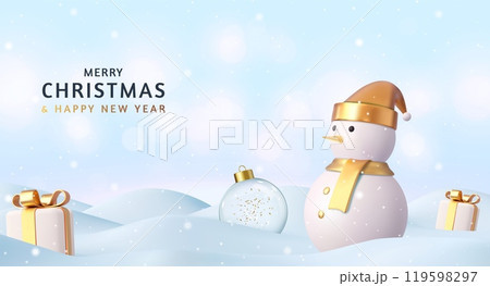 3d Merry Christmas and Happy New Year. 119598297