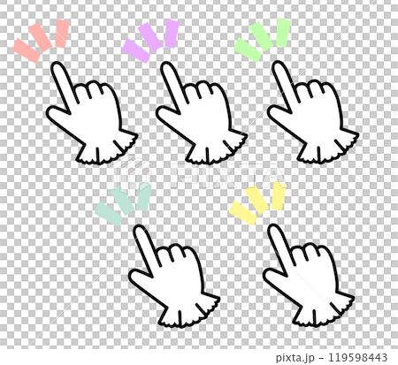 蕾絲手套的點指向插圖集（右手） 119598443