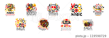Voodoo Original Design Colorful Logo Collection Vector Set 119598729