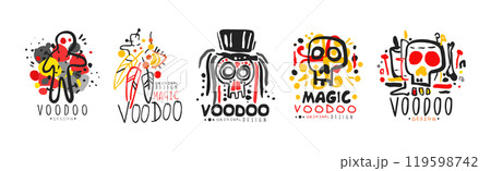 Voodoo Original Design Colorful Logo Collection Vector Set Voodoo Original Design Colorful Logo Collection Vector Set 119598742