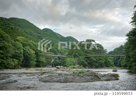 浮島橋の風景-群馬県沼田市利根町 浮島橋の風景-群馬県沼田市利根町 119599053