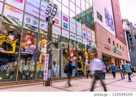 日本の東京都市景観 10月。インバウンド続く…外国人観光客らで賑わう秋葉原＝24日 119599104