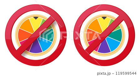 illegal gambling ban prohibit icon. Not allowed online casino. 119599544