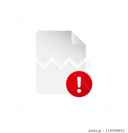 fileCorrupted file error icon. Failed document with error, 119599652