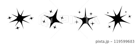 Collection of black sparkle icons 119599683