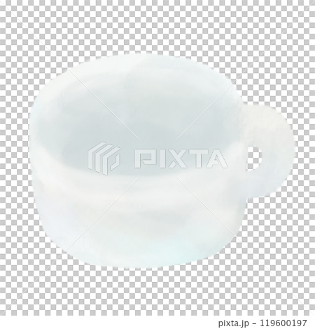 Watercolor illustration of a white mug Watercolor illustration of a white mug 119600197