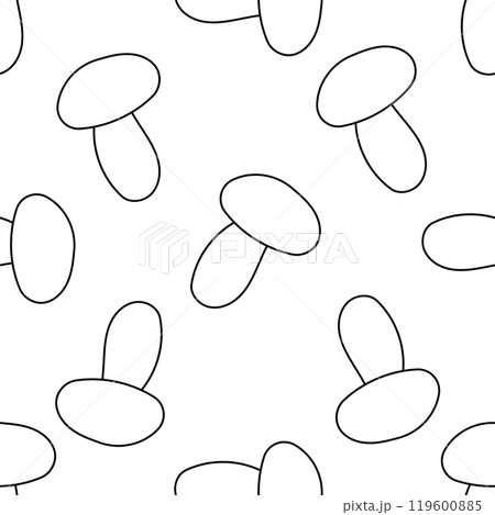 mushroom autumn black white line doodle pattern mushroom autumn black white line doodle pattern 119600885
