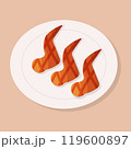 wing chicken plate bbq lies kitchen element 119600897