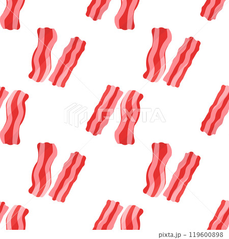 bacon slices fresh breakfast background textile pattern 119600898