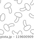 mushroom autumn black white line doodle pattern 119600909