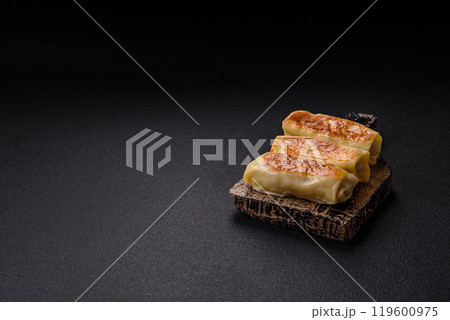 Sweet or savory crepe with different fillings for a hearty breakfast Sweet or savory crepe with different fillings for a hearty breakfast 119600975