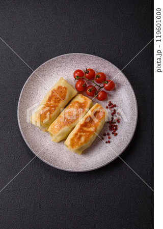 Sweet or savory crepe with different fillings for a hearty breakfast Sweet or savory crepe with different fillings for a hearty breakfast 119601000