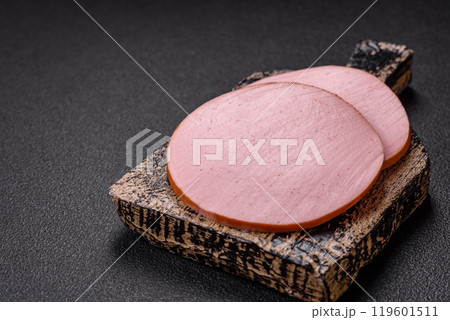 Delicious fresh ham with salt, spices and herbs 119601511