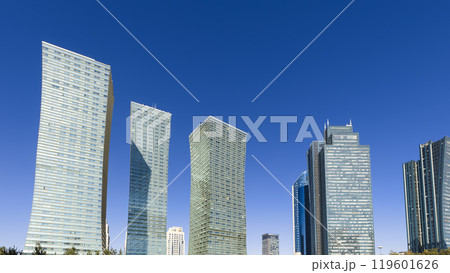 カザフスタン・アスタナ　青空に映える高層ビル群　/　Astana, Kazakhstan 119601626