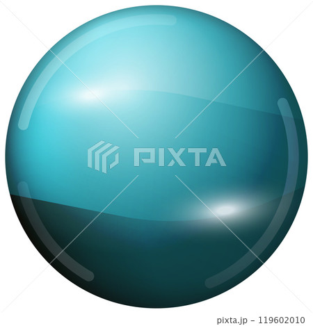 Glass blue ball or precious pearl. Glossy realistic ball, 3D abstract vector illustration highlighted on a white background. Big metal bubble with shadow Glass blue ball or precious pearl. Glossy realistic ball, 3D abstract vector illustration highlighted on a white background. Big metal bubble with shadow 119602010