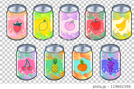 Fruit juice can illustration set 119602398