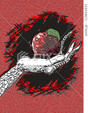 リンゴを差し出す手 119603835