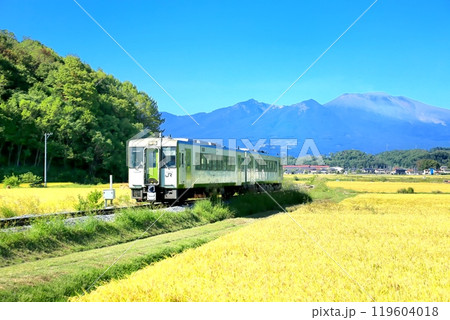 JR小海線の列車と浅間山 119604018