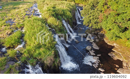 千畳河原の横滝（ドローン撮影） 119604092