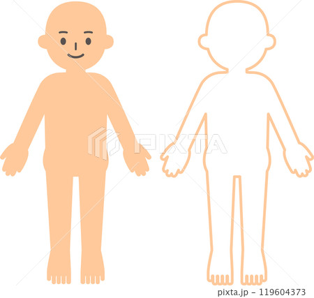 人物の体のデフォルメイラスト 人物の体のデフォルメイラスト 119604373