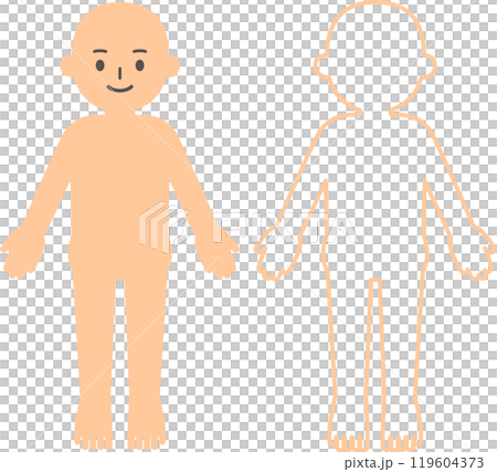 人物の体のデフォルメイラスト 人物の体のデフォルメイラスト 119604373