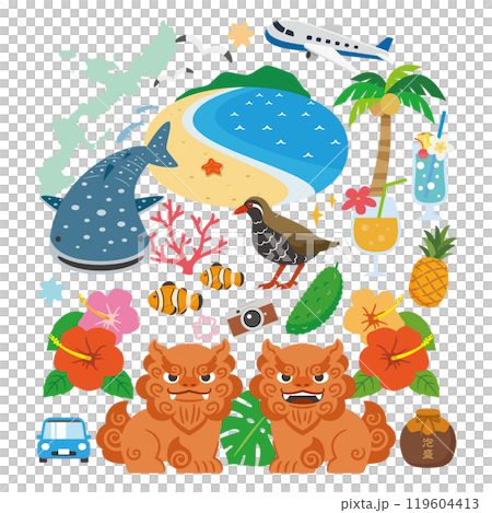 沖縄のイラストセット 沖縄のイラストセット 119604413