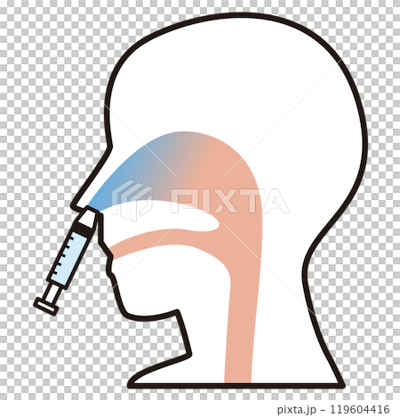 Illustration of intranasal vaccination Illustration of intranasal vaccination 119604416