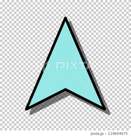 Navigation cursor icon (light blue, line, shadow) 119604675