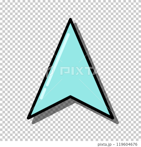 Navigation cursor icon (light blue, line, reflected light, shadow) 119604676