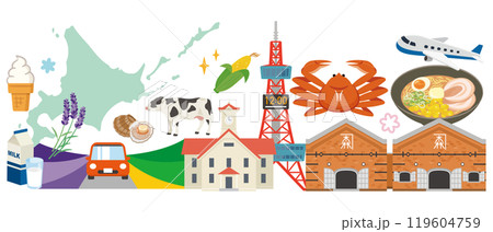 北海道のイラストセット 119604759