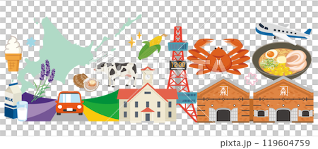 北海道のイラストセット 119604759