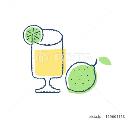 ライムとライムの入ったドリンク ライムとライムの入ったドリンク 119605158
