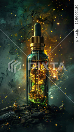 Enchanted Potion Bottle with Mystical Glowing...のイラスト素材 [119605180] - PIXTA