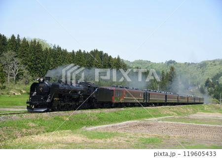 磐越西線を走るC61形蒸気機関車 119605433