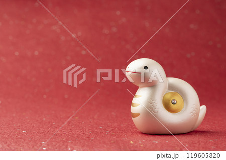 巳年　干支　巳の置物　蛇の置物　白蛇の置物 119605820