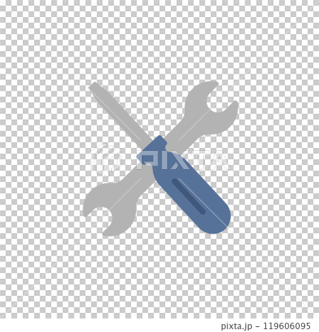 Spanner and screwdriver icon (no main lines, flat design) 119606095