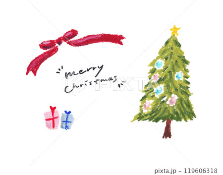 クリスマス クリスマスツリー 手書き風 シンプル クリスマス クリスマスツリー 手書き風 シンプル 119606318