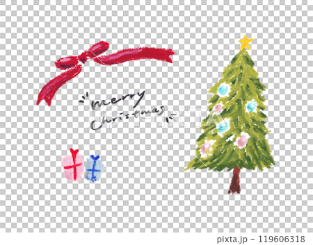 クリスマス クリスマスツリー 手書き風 シンプル クリスマス クリスマスツリー 手書き風 シンプル 119606318