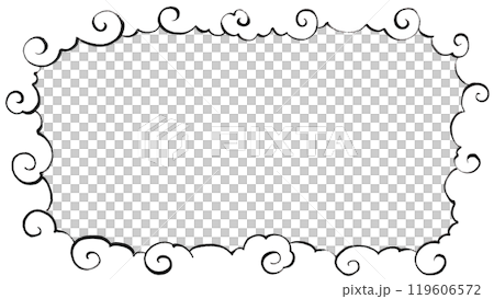Japanese and Chinese brush-style swirling cloud background frame Japanese and Chinese brush-style swirling cloud background frame 119606572