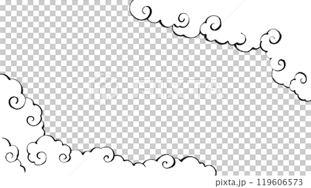 Japanese and Chinese brush-style swirling cloud background frame Japanese and Chinese brush-style swirling cloud background frame 119606573