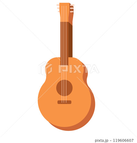 Flat acoustic guitar icon for music and Mexican culture themes Vector 119606607