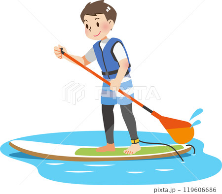 SUPを楽しむ男性 SUPを楽しむ男性 119606686