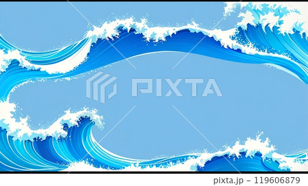 海と波をテーマにしたフレーム_3 海と波をテーマにしたフレーム_3 119606879