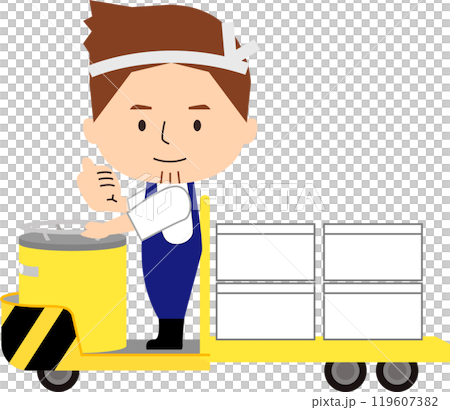 A man driving a turret 119607382