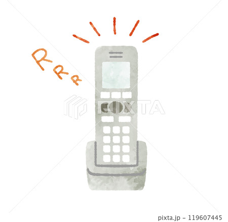 着信中の電話の子機-水彩 119607445