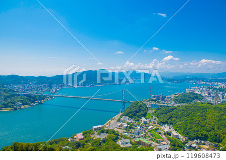 火の山公園展望台から望む関門橋 119608473