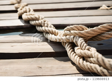 Tangled large rope, still reusable for various purposes.AI Generated Tangled large rope, still reusable for various purposes.AI Generated 119608913
