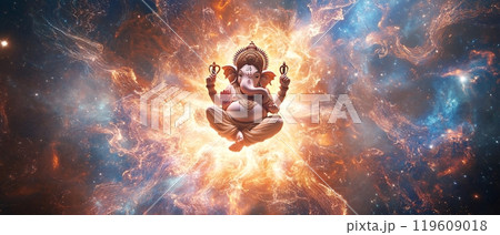 illustrate Lord Ganesha, Maharashtra. The sculpture God of India 119609018