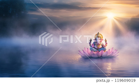 illustrate Lord Ganesha, Maharashtra. The sculpture God of India 119609019