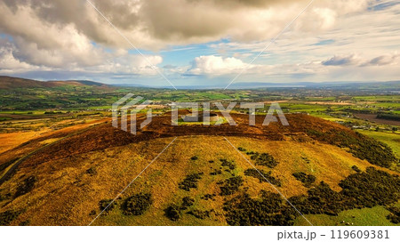 Ruins of Grianan of Aileach in Ireland - an Ancient Stone Structure That Is Beautifully Surrounded Ruins of Grianan of Aileach in Ireland - an Ancient Stone Structure That Is Beautifully Surrounded 119609381